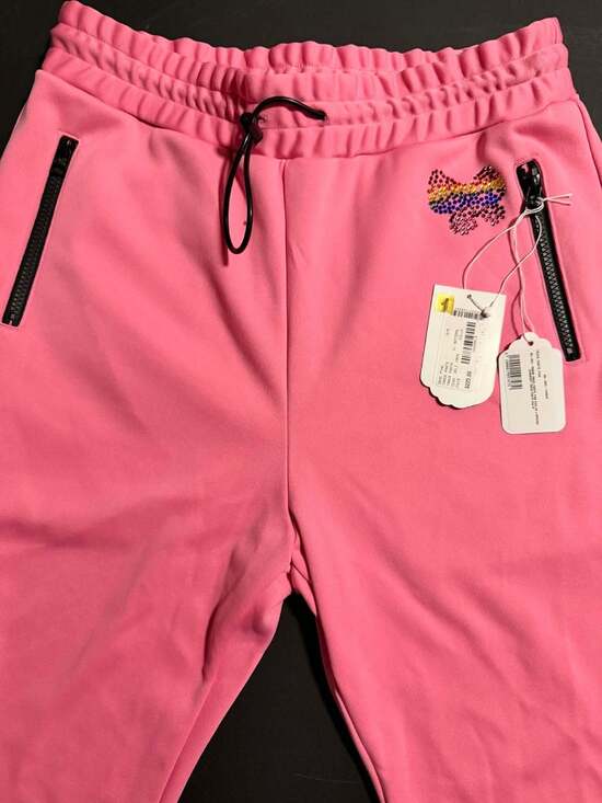 OK x Opening Ceremony Pink Rhinestone Butterfly Track Pants